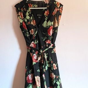 Floral Sleeveless Wrap Dress